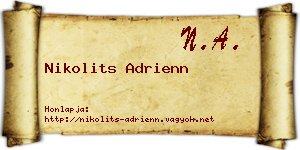 Nikolits Adrienn névjegykártya